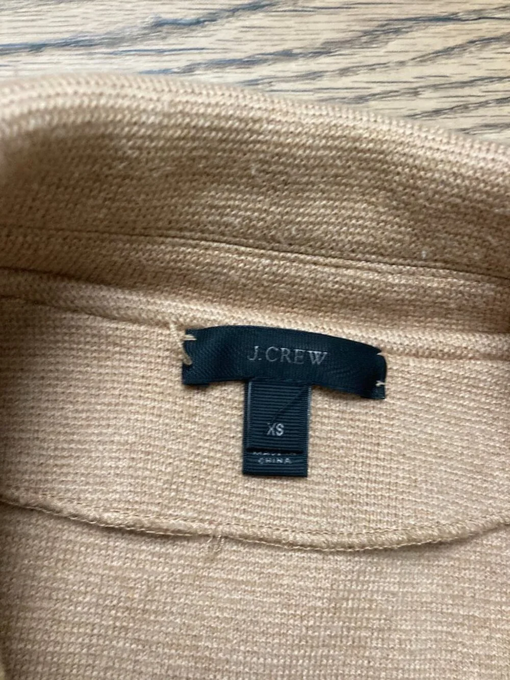 J.Crew  Sweater Blazer – Women’s XS – Camel Tan Knit Open-Front Jacket
